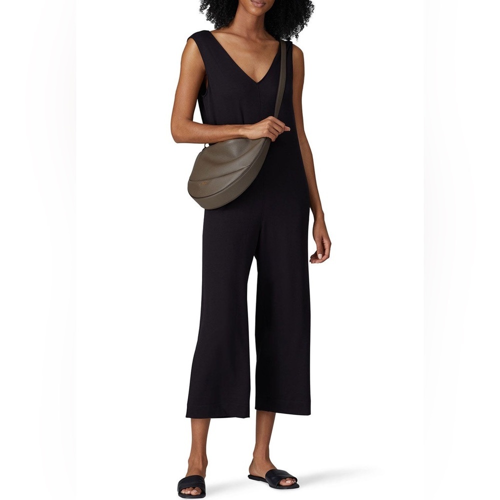 Natori Zen Black Sleeveless Wide-Leg V-Neck Jumpsuit Sz XS (DJ3)